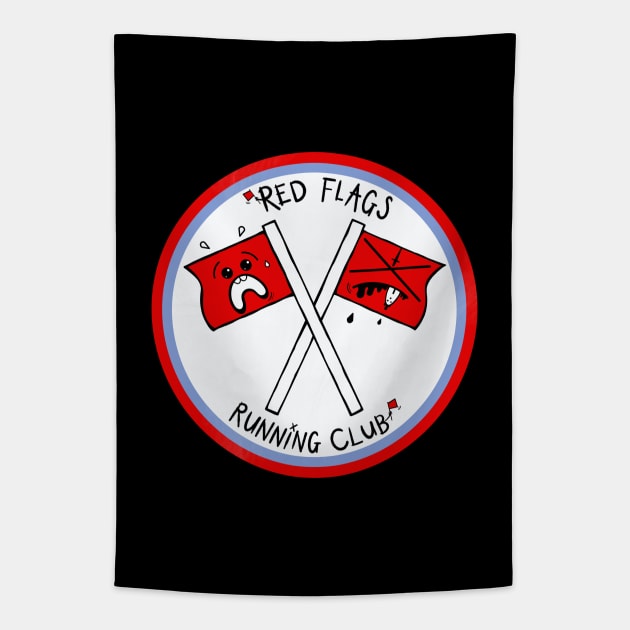 Red Flags Running Club Tapestry by KirstyFinnigan