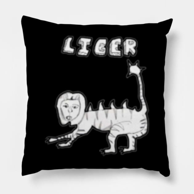 Liger Mini Head - Liger Pillow by CustomPortraitsWorld