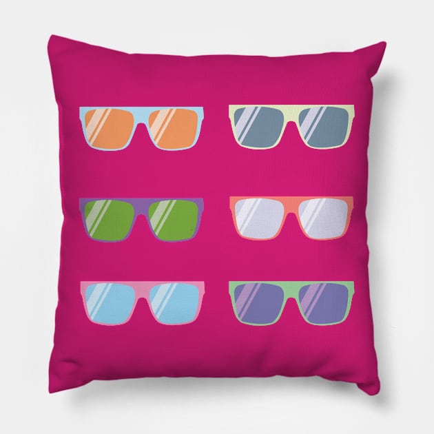 Summer Fun Retro Shades Pillow by pixelcat