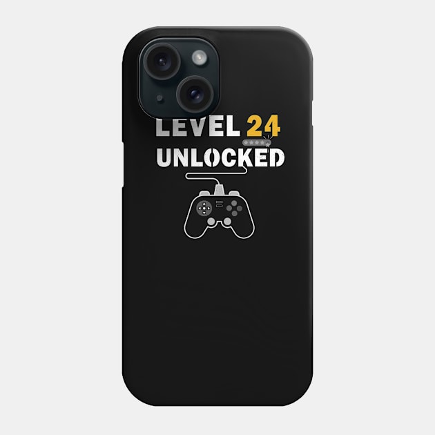 Level 24 Unlocked 24 years Old Gamer Birthday Gift Phone Case by kaza191