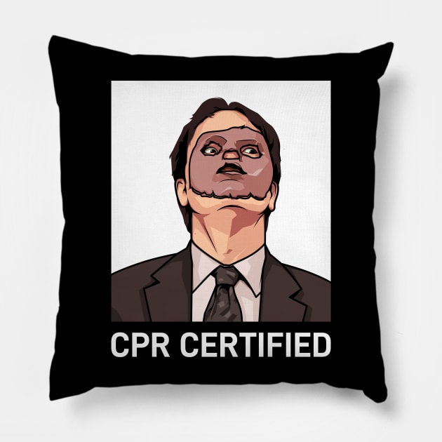 Dwight Scrute Cpr Certified, The Office Meme Pillow by MIKOLTN