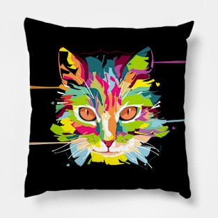 Abstract Cat Art Pillow