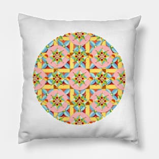 Heraldic Pink Poka Dot Pillow