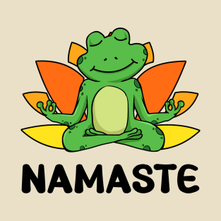 Yoga Frog - Namaste (Black) T-Shirt