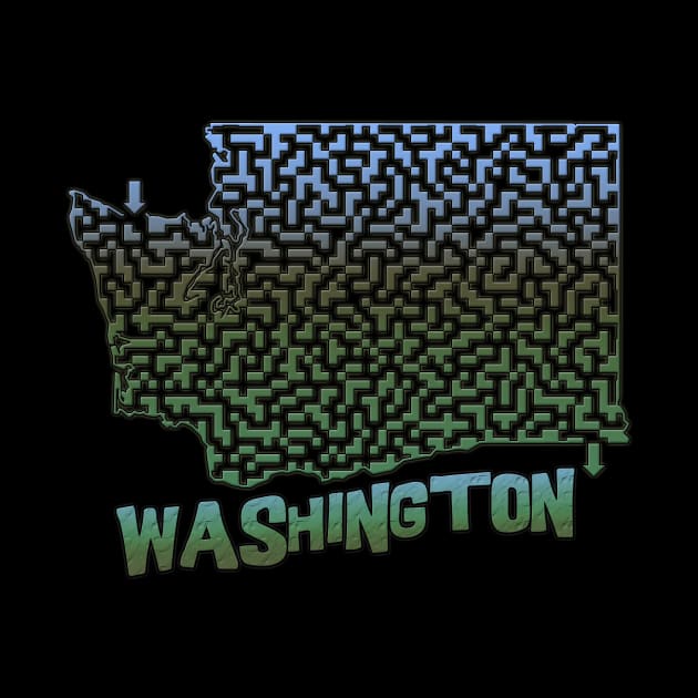 Washington State Outline Maze & Labyrinth by gorff