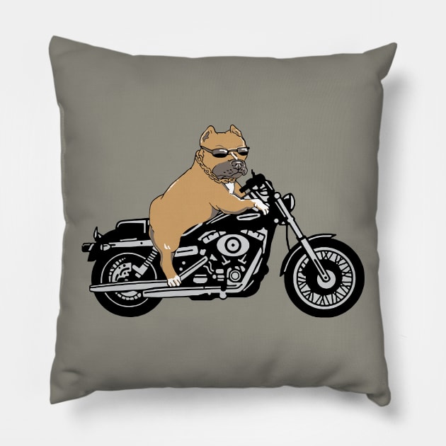 Pit Bull Bike Pillow by ChuckDuncanArt