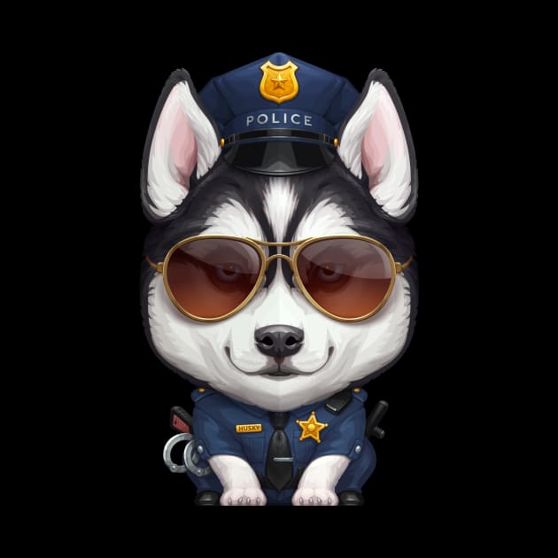 Siberian Husky Police Officer by stonemask