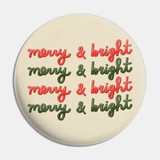 Merry and Bright Christmas Print Pin