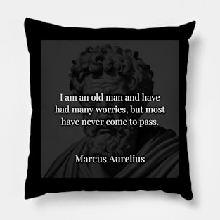 Marcus Aurelius's Reflection: The Weight of Worries Untethered Pillow