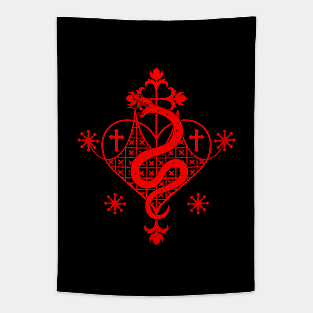 Marie Laveau Sigil Veve Voodoo Hoodoo Tapestry by OccultOmaStore