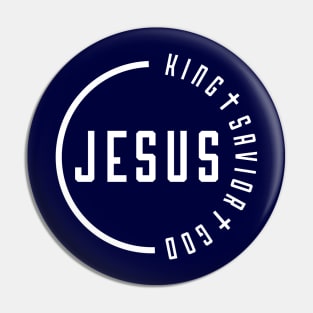 Jesus: King, Savior, God Christian Logo Pin