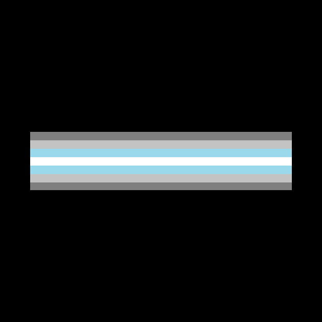 Demiboy Pride Flag Horizontal Stripe on Black by VernenInk