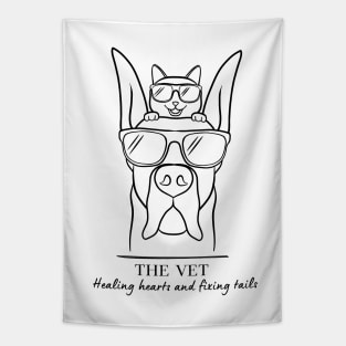 Cat and dog, veterinarian gift Tapestry
