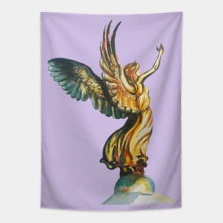 Golden Watercolor Angel Tapestry