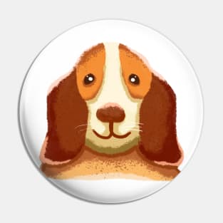 Cute basset hound dog Pin