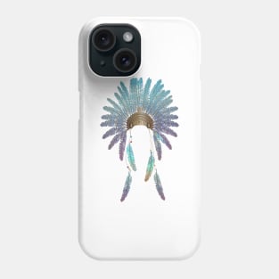 Feather headdress blue Phone Case