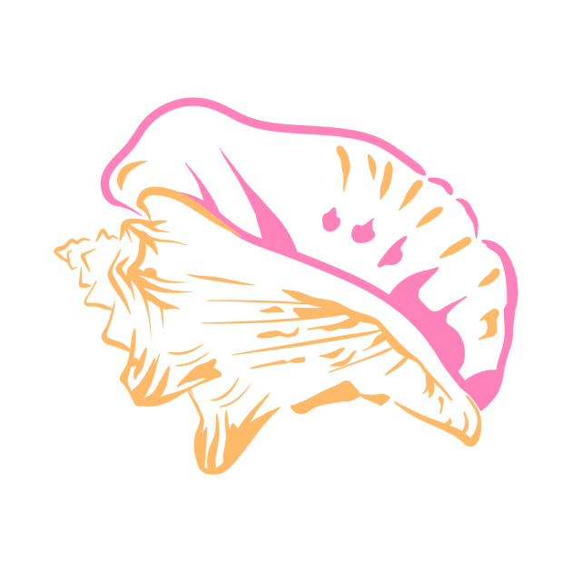 Conch Seashell pink orange by Griffelkinn