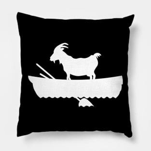 goat in a boat white Pillow