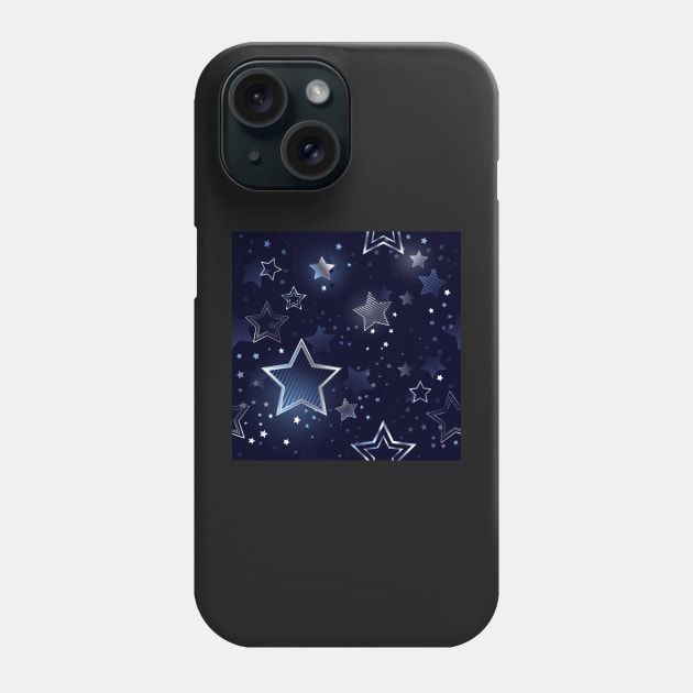 Seamless Background with Silver Stars Phone Case by Blackmoon9