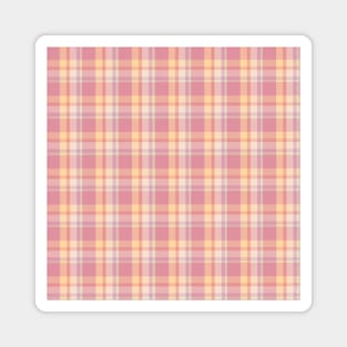 Pale Pinks and Orange Plaid Repeat 5748 Magnet