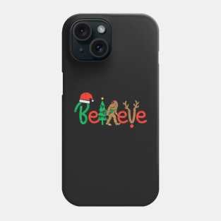 Believe Christmas Bigfoot Cryptid Unique Xmas Tee Phone Case