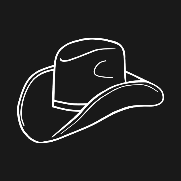 COWBOY Hat Minimal White Western Art by SartorisArt1