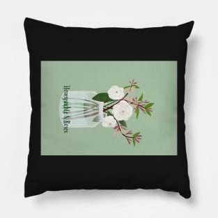 Honeysuckle and Roses portrait card Pillow