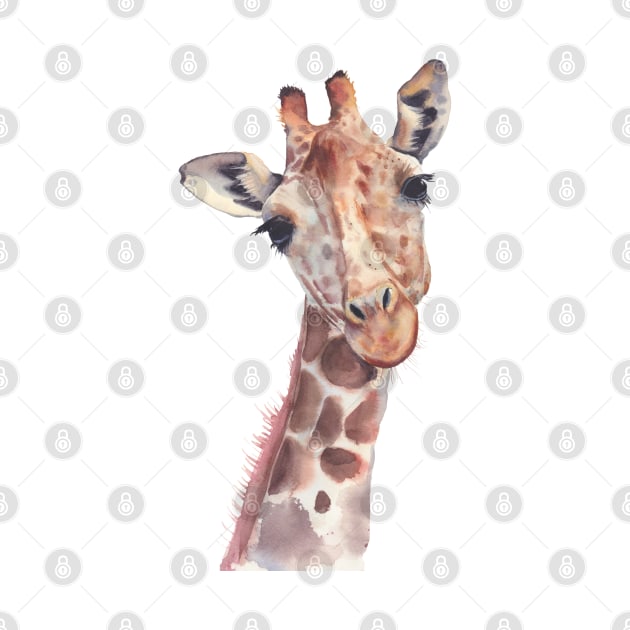 Watercolor giraffe illustration by InnaPatiutko