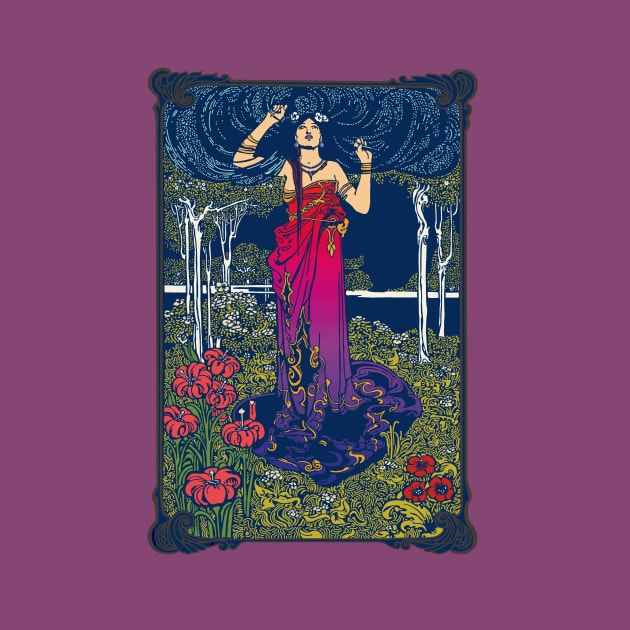 Art Nouveau Lady (red/purple) by Soth Studio
