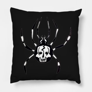 Spider, skull, jms art Pillow