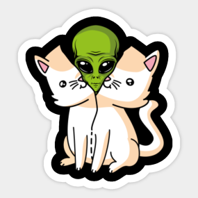 Cat Alien Aufkleber Teepublic De