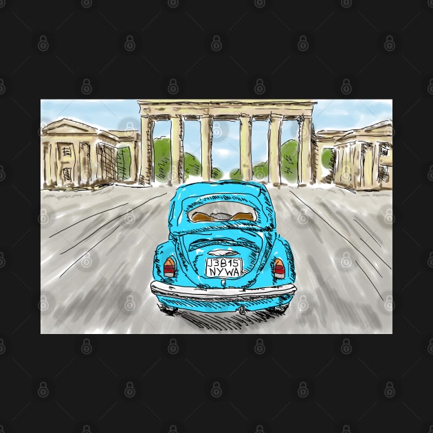 Classic car light blue by NYWA-ART-PROJECT