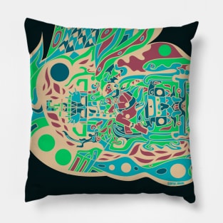 palenque in space with mayan astronaut ecopop Pillow