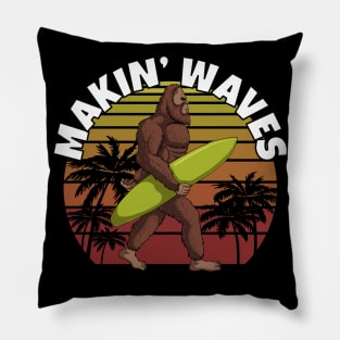 Bigfoot Makin' Waves Pillow