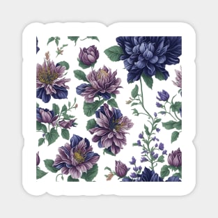 Beautiful Dark Purple floral pattern Magnet