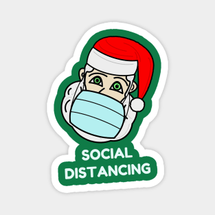 Santa Claus with a face mask - "Social distancing" Magnet