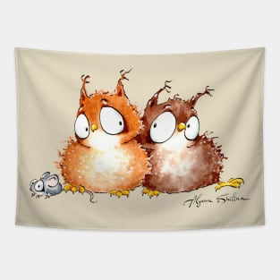 Owls in love Tapestry