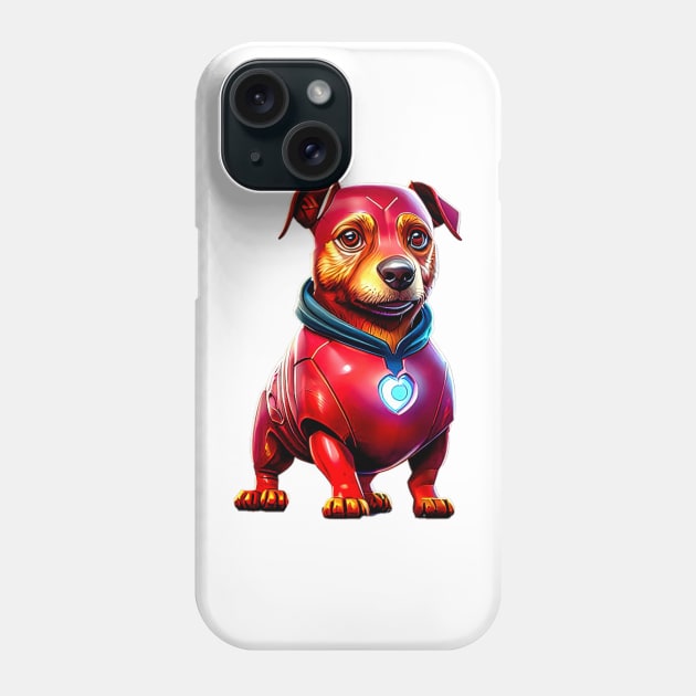 Canine Hero: Love-Shaped Arc Reactor Dachshund Phone Case by fur-niche