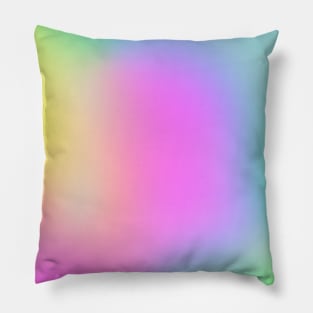 Rainbow Colors Abstract Blurry Gradient Ombre Soft Tie Dye Look Pillow