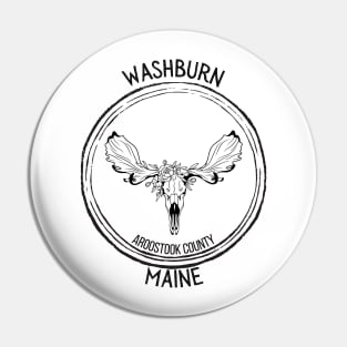 Washburn Maine Floral Moose Pin