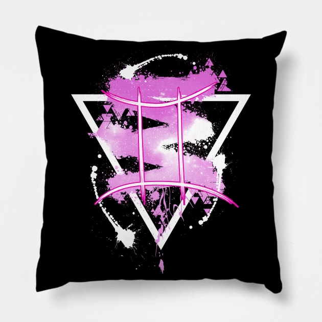 Gemini - Pink Sky Pillow by Scailaret