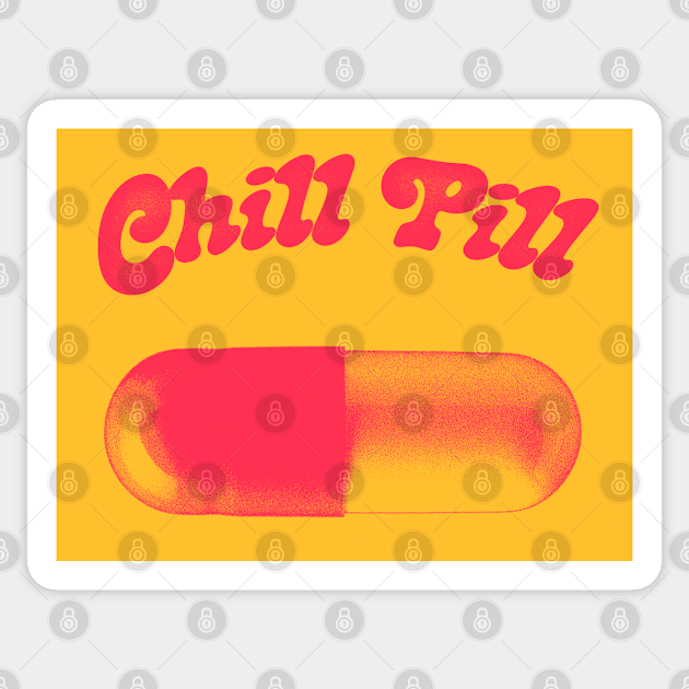 Chill Pill /// Retro Aesthetic Design - Chill Pill - Sticker ...