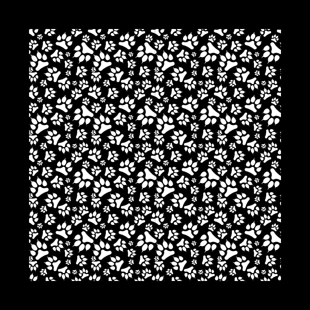 Black and White Paws Pattern by Pattern Art