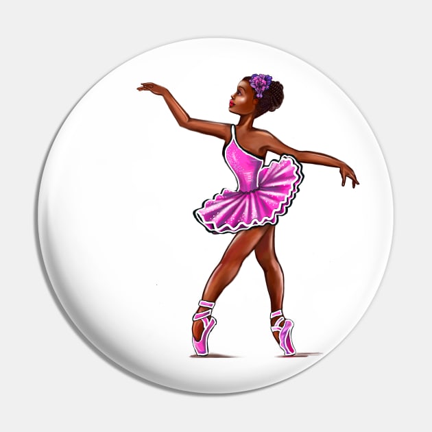 African American, Black ballerina girls with corn rows ballet dancing 8 ! black girl with Afro hair and dark brown skin wearing a pink tutu. Love Ballet Pin by Artonmytee