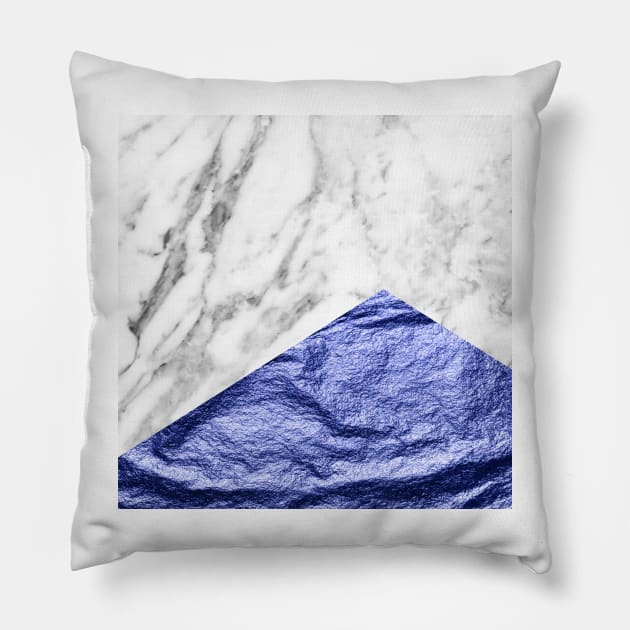 Navy marble Pillow by marbleco