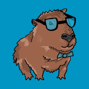 Capybara with bow tie and glasses T-Shirt