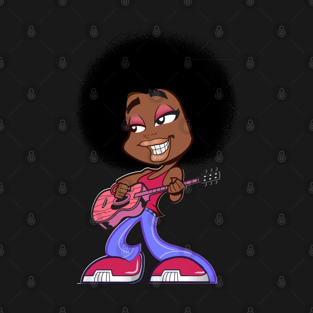 Afro girl playing a guitar. by karenhappuchph@gmail.com