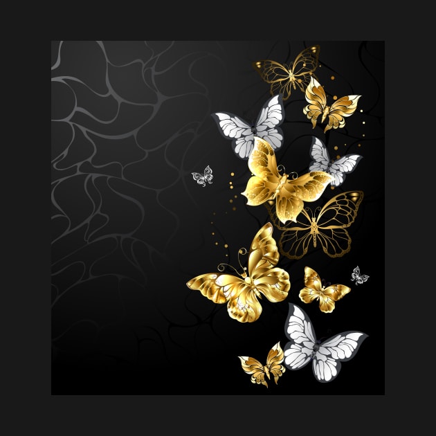 Gold and White Butterflies by Blackmoon9