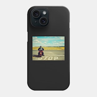 Motorcycle riding road trip in countryside, Alberta Canada Phone Case