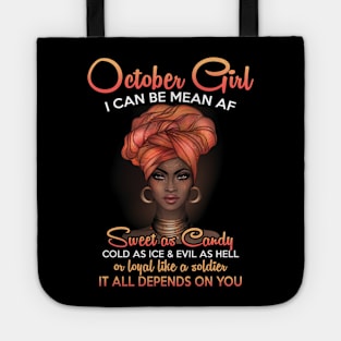 Queens Are Born In October Birthday T-Shirt for Black Women Tote